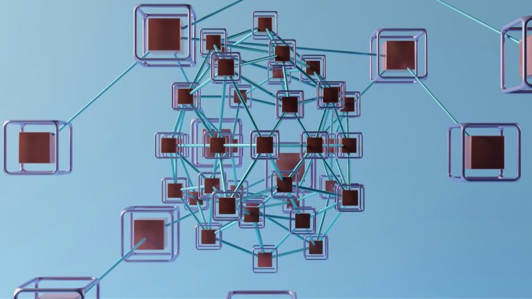 Complicated network of interconnected cubes
