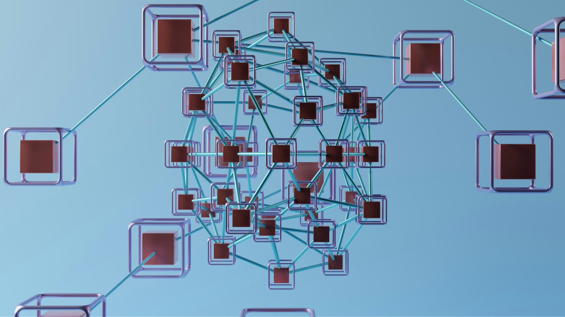 Complicated network of interconnected cubes